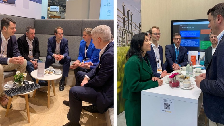 Impulse für die Energiezukunft - Wirtschaftspolitiker besuchen Leitmesse in Essen Collage: Besuch bei der E-World in Essen