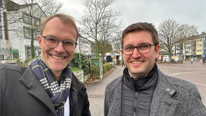 Dr. Christian Untrieser MdL und Vincent Endereß, Bürgermeister von Haan