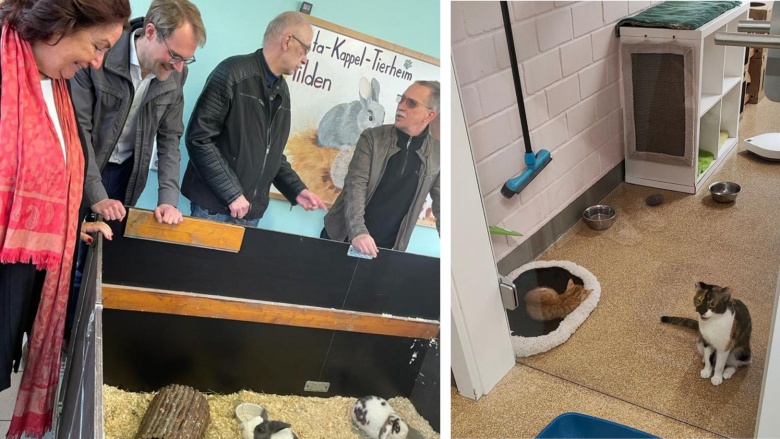 Gemeinsamer Besuch im Tierheim Hilden Claudia Schlottmann und Christian Untrieser besuchen das Tierheim in Hilden