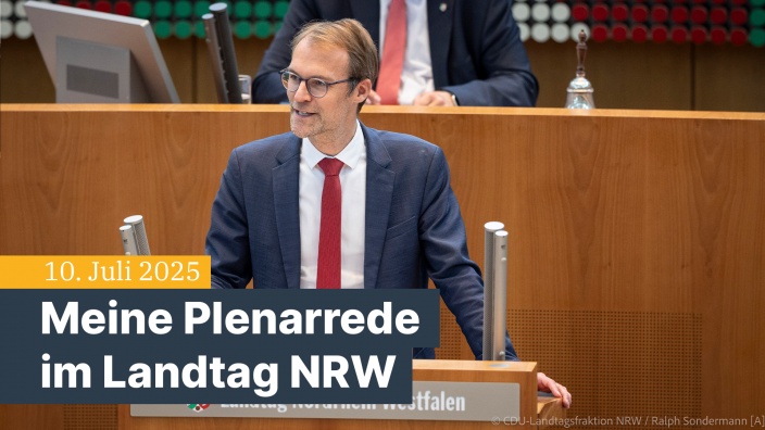 Dr. Christian Untrieser im Landtag Nordrhein-Westfalen am Rednerpult im Plenarsaal